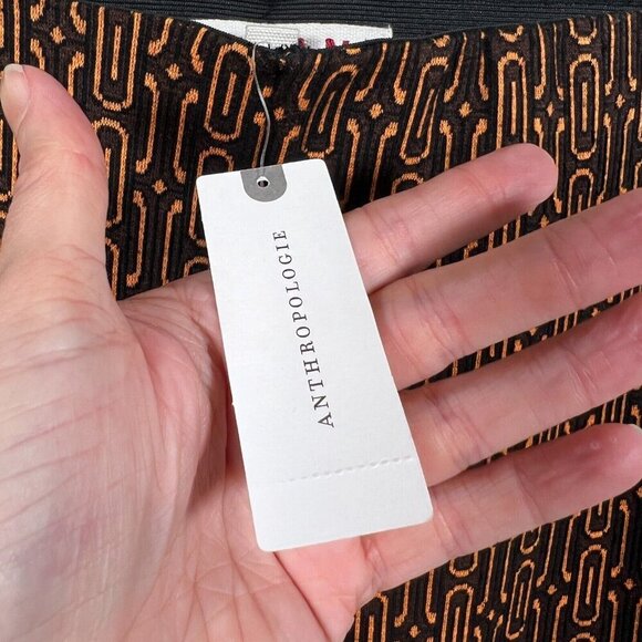 Dolan Anthropologie Pants Size XS Black Orange Retro Mod Work Office Pull On - Picture 4 of 11